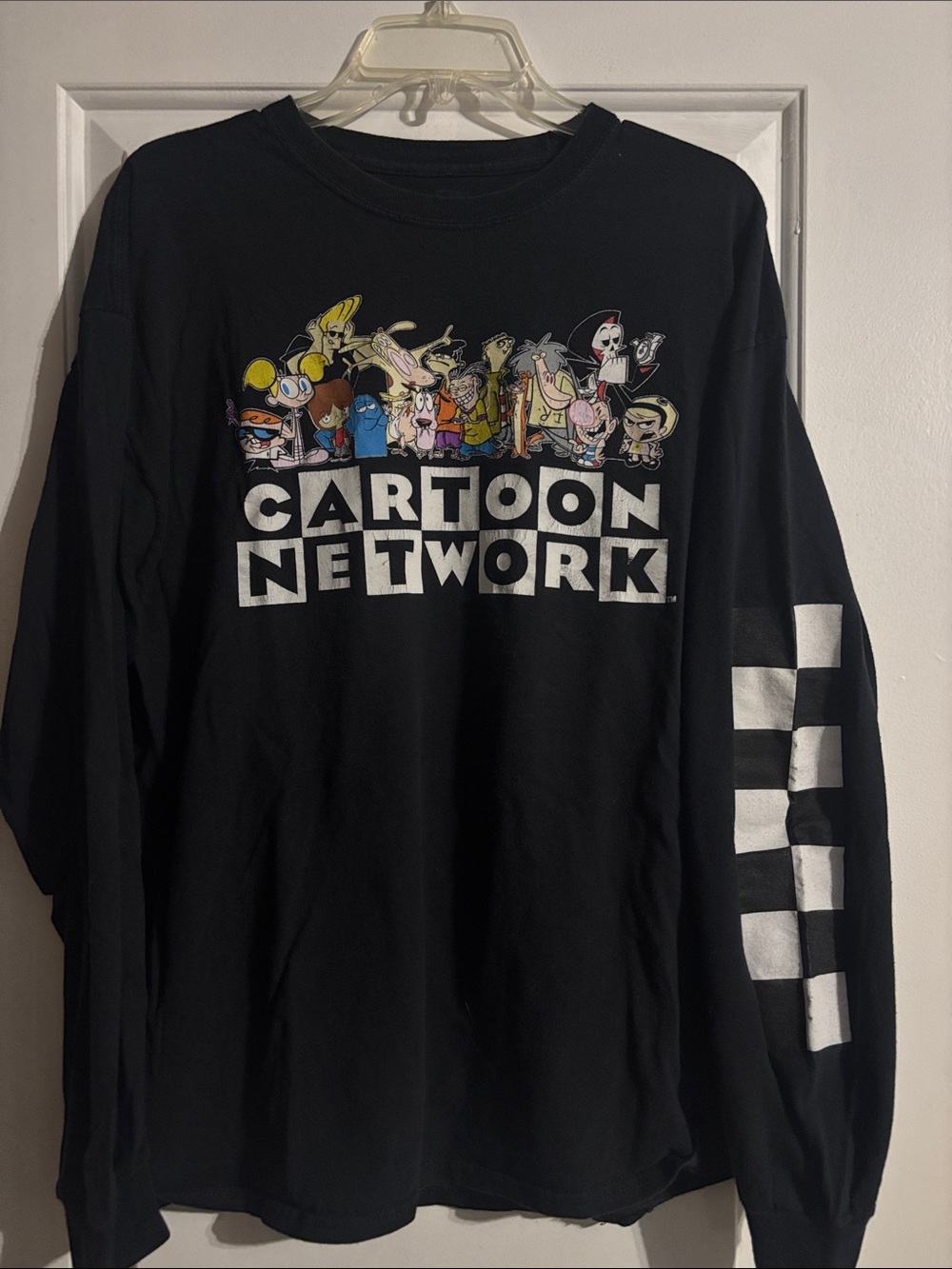 Cartoon Network Black Tee with Multicolor Character Lineup